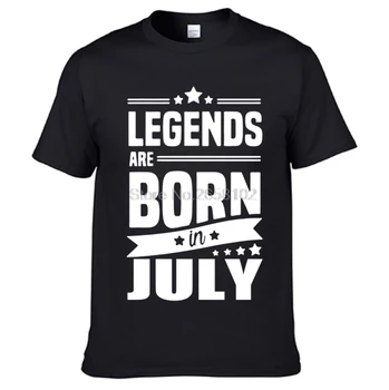 Leģendas Ir Dzimis jūlijā Smieklīgi Dzimšanas dienā Tētis Dāvanu Modes Vīriešu T Krekls Foršs Kokvilnas T Lielajam O-veida Kakla Īsām Piedurknēm Tees
