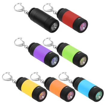 Mini Keychain LED Kabatas Lukturīti, USB Uzlādējams LED Gaismas Lāpu Pārnēsājamo kabatas Lukturīti Āra Kempings, Pārgājieni, Nakts Lampas