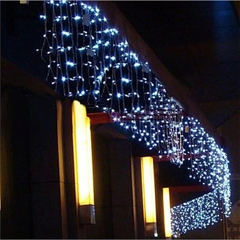 5M Ziemassvētku Vainags LED Aizkaru Lāsteku String Gaismas Krituma 0.4-0.6 m AC 220V Dārza Iela Āra Dekoratīvie Svētku Gaismas