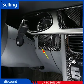 Auto Piederumi Interjera Automašīnas atslēgas caurumu Sānu Panelis 3D Aizsardzības Uzlīme Apdare Audi A4L / A5 2009-2016 Nekustamā Oglekļa Šķiedras
