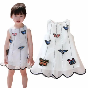 Tauriņš Baby Girl Dress Modes Dizaina Toddler Meiteņu Drēbes Formālā Puse Kleita Eleganta Acs Bumbu Kleita Bērnu Apģērbs