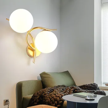 Jaunā, modernā, vienkārši divreiz devās sienas lampas guļamistabas gultas LED lampu radošā viesistaba, koridors, balkons, lampa koridora sienas lampas